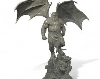Figurka Gargulca Hudsona | Miniatura fantasy do gier planszowych 32 mm 75 mm | Figurka gotycka 6,5" 10" | Kolekcjonerska figurka Gargulca