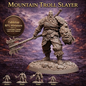 Viking Executioner Miniature with Heavy Axe – Norse Champion Warrior – Fantasy Tabletop Figure – 28mm 32mm 54mm 75mm 6.5 Inch Statue