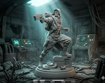 サイバーパンク賞金稼ぎミニチュア SF アサシン樹脂フィギュア未来的なガンファイター RPG モデル 32 ミリメートル 75 ミリメートル 6 インチ