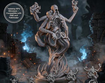 Graveborn Necromancer Miniature Undead Sorcerer RPG Figure Dark Fantasy Boss DnD Pathfinder Mini 32mm 75mm 6 Inch Statue