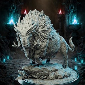 Miniatyr av underjordiskt gruvodjur – Hornmonster i harts för D&D, RPG, krigsspel, fantasy-dungeon-möten