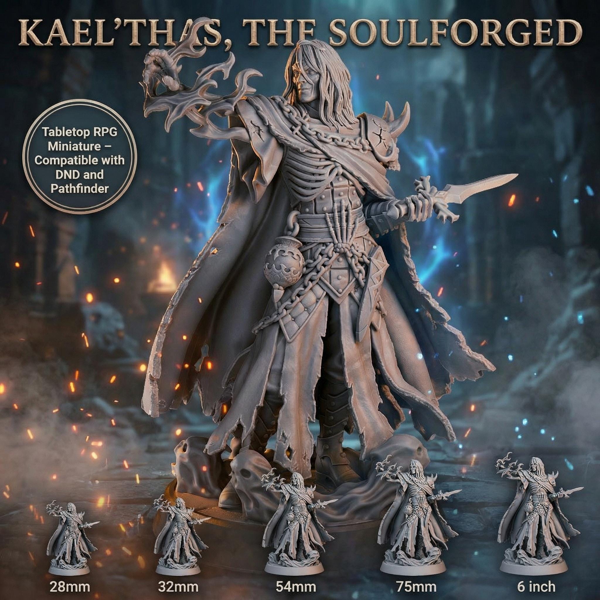 Kael'thas Soulforged Necromancer Miniature: Warrior, Undead Knight