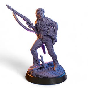 Chainsaw Hero Miniature | 28mm 32mm 75mm 6 Inch Resin Figure | Horror Survivor, DnD NPC, Evil Hunter, Tabletop Gaming Mini
