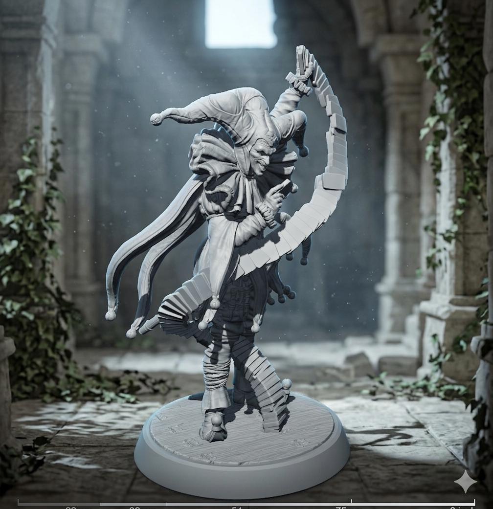 Rpg Jester Arcane Jester Miniature Dark Fantasy Trickster Mage Resin RPG Bard ...