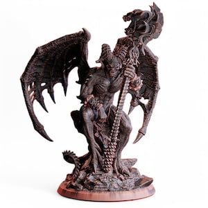 Demon Lord Horror Miniature | Halloween Resin Figurine | Hellspawn Devil Monster for D&D, Pathfinder, Wargaming and Collectors