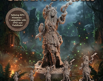 Voodoo Queen Miniature – Bayou Witch Swamp Shaman Tabletop Figure 28mm 32mm 54mm 75mm 6 Inch Collectible