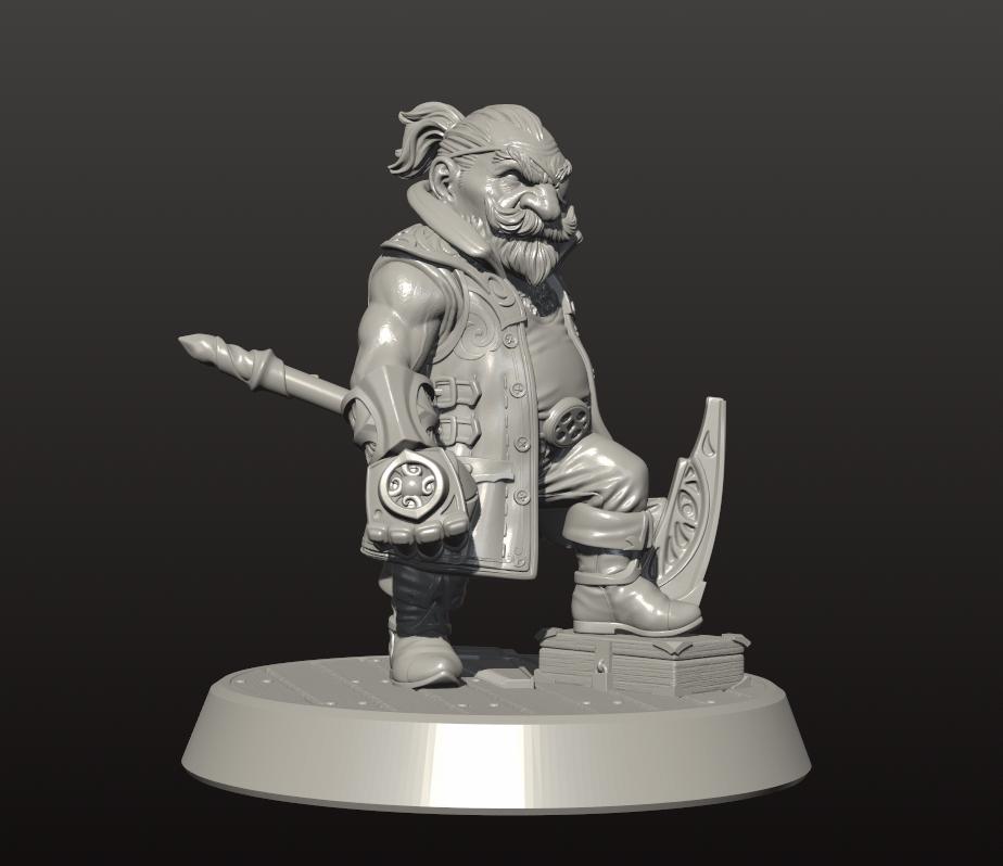 Dwarf Inventor Miniature Steampunk Engineer Resin Figure Fantasy ...