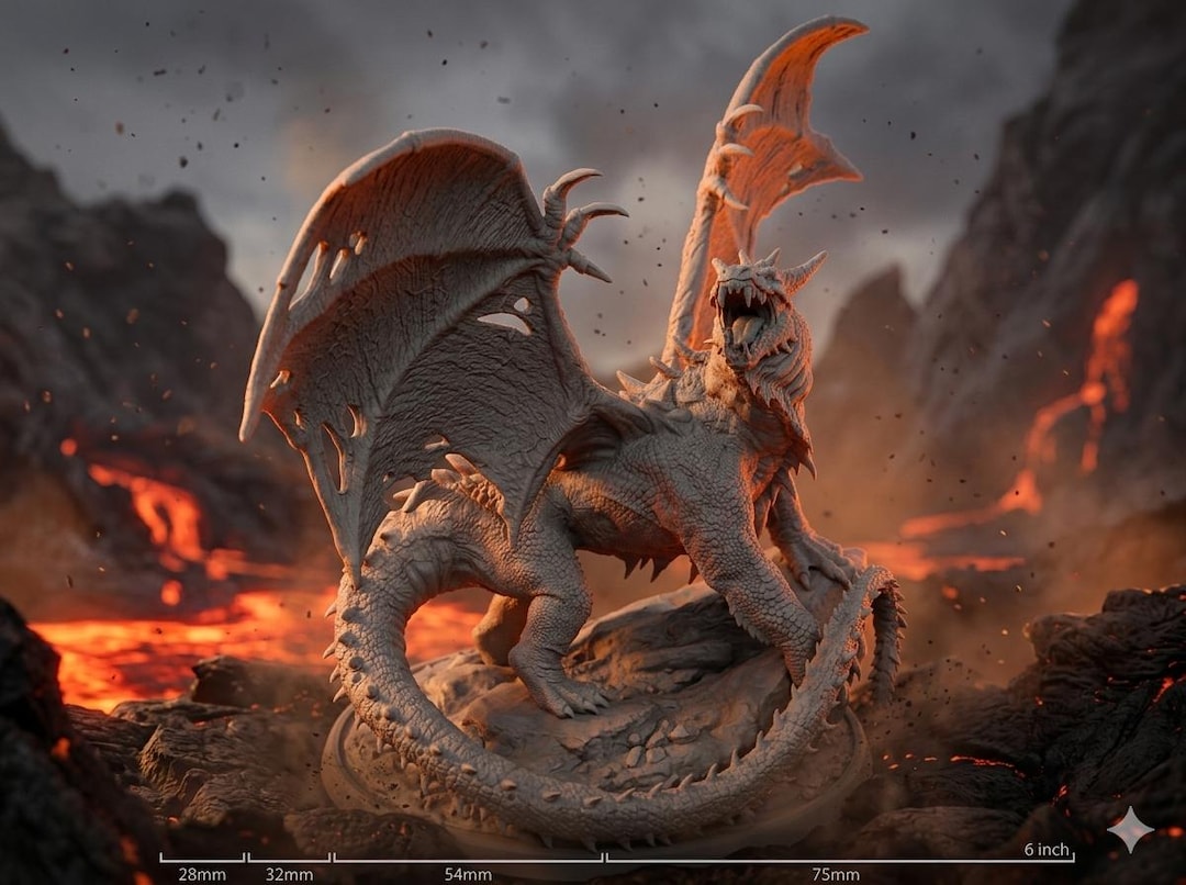 Ancient Drake Dragon Boss Mini | Winged Wyvern for Dnd, Pathfinder