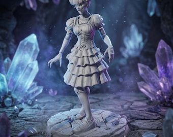 Creepy Doll Girl Miniature Haunted Porcelain Puppet Resin Figure Horror Fantasy RPG Monster 32mm 75mm 6 Inch