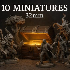 Fantasy Miniatures 10-Pack | Assorted 32mm Resin Models for DnD, Pathfinder, Tabletop RPG | Epic Bundle for Collectors & Gamers