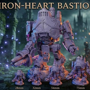 Miniatura ciężkiego mecha szturmowego – duża figurka żywiczna do gier RPG i bitewnych z elementami science fiction | 28 mm 32 mm 54 mm 75 mm 6 cali