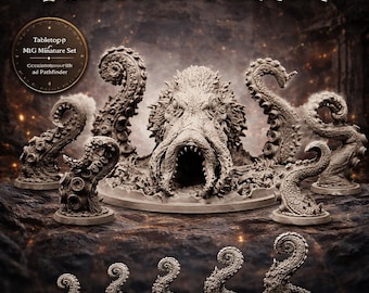 Large Kraken Miniature | Norse Sea Monster Resin Figure for Tabletop RPG, D&D, Pathfinder, Wargames | Unpainted Fantasy 28mm and 32mm Scale