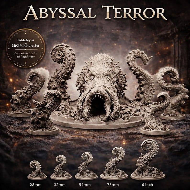 Large Kraken Miniature | Norse Sea Monster Resin Figure for Tabletop RPG, D&D, Pathfinder, Wargames | Unpainted Fantasy 28mm and 32mm Scale image 1