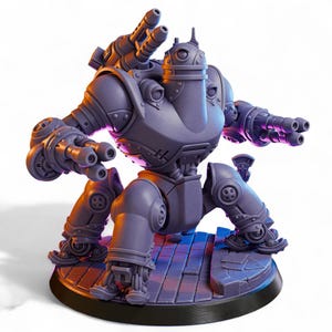 Heavy Gunner Mech Miniature | Resin Sci-Fi Robot Figure for Tabletop RPG | 28mm 32mm 75mm Scaled Model | TTRPG Wargaming Monster NPC