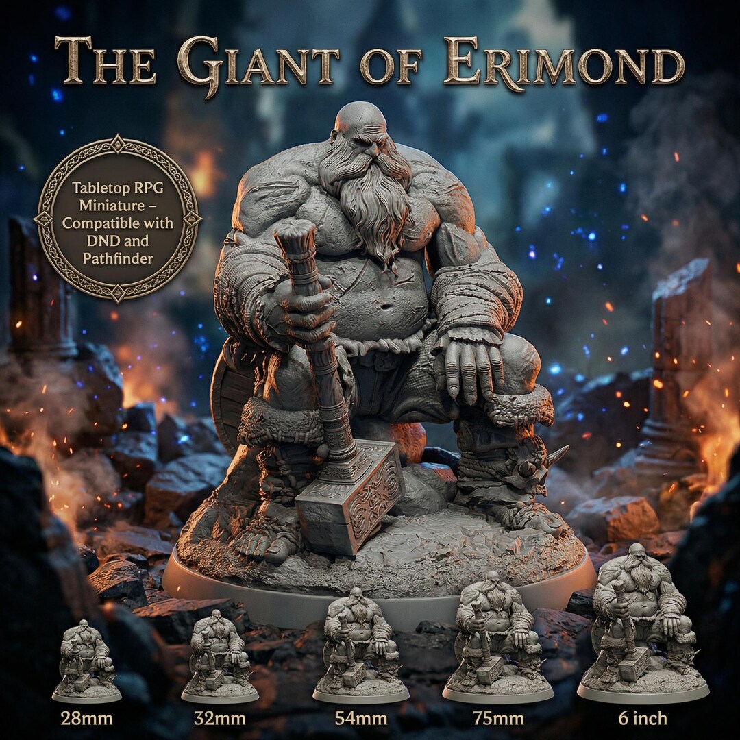 Viking Jötunn Giant Miniature – Hammer-wielding Behemoth for Rpgs