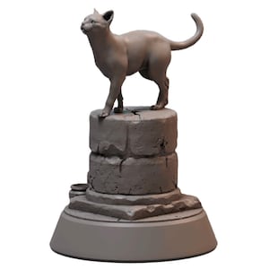 Temple Cat Miniature | Fantasy Familiar, Pet, or Guardian for DnD, Pathfinder, Tabletop RPG & Resin Collectible Figure