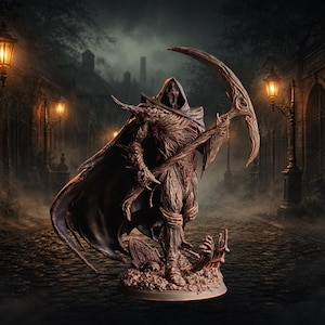 Figura de resina inspirada en Ghostface Horror Miniature / Grim Reaper para D&D, Pathfinder, Halloween y coleccionistas