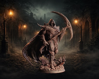 Ghostface Horror Miniature | Grim Reaper Inspired Resin Figure for D&D, Pathfinder, Halloween and Collectors