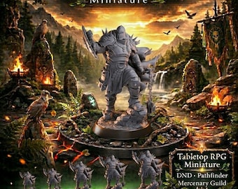 Spiked Juggernaut Enforcer Miniature - Dark Fantasy Schildkrieger - 28 mm 32 mm 54 mm 75 mm 6,5 Zoll Harz-Rollenspielstatue