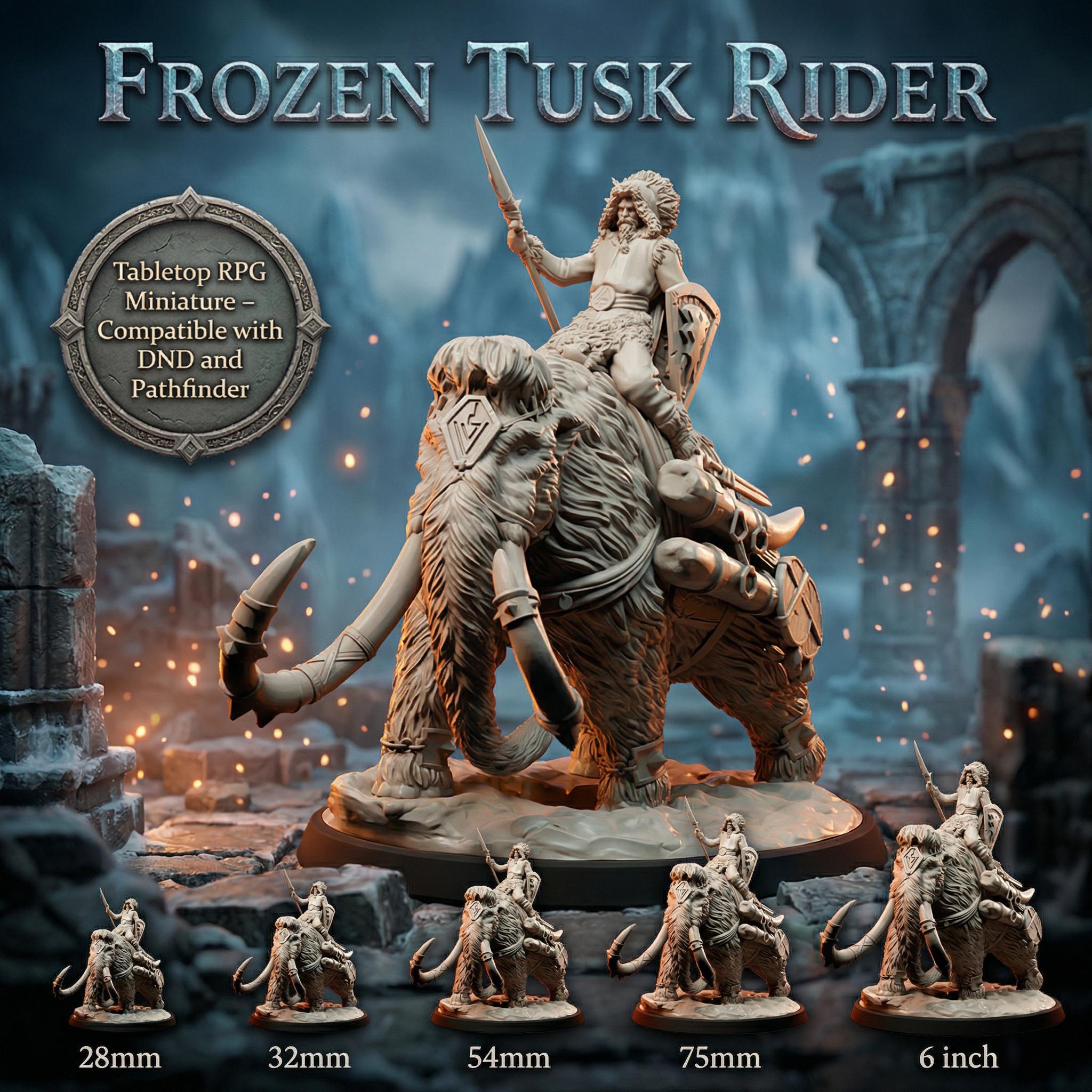 Mammoth Rider Miniature | Norse Warrior on War Mammoth Resin