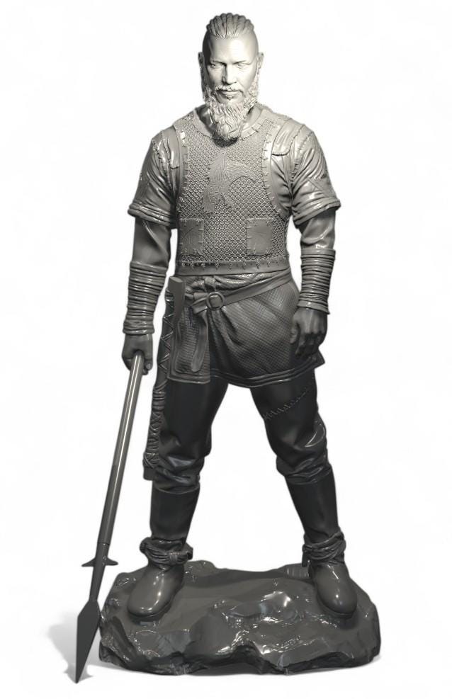 Ragnar、Pepper、フィギュア、3D Retro / デザイナートイ Ragnar Lothbrok Viking Statue | Vikings TV Collectible | Norse
