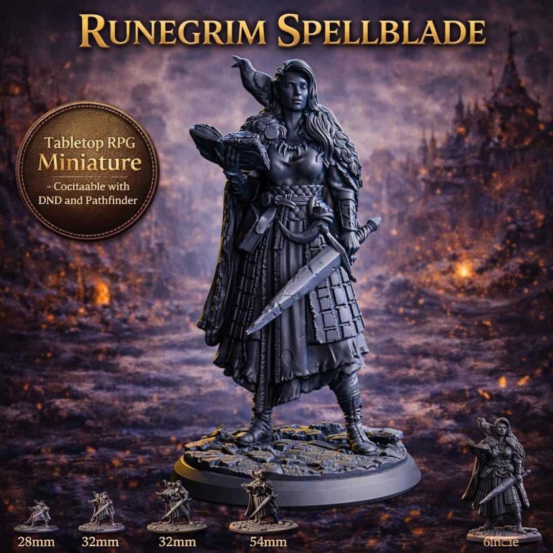 Shieldmaiden Rune Norse Shieldmaiden Rune Keeper Miniature – Female Viking Warrior With ...