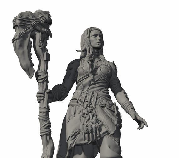 32mm haarn & Skjolnir Viking War 未塗装未組立 Norse Viking Shaman Miniature, Resin RPG Figure, Tribal Seer