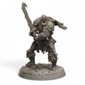 Viking Barbarian Miniature | Norse Warrior Figure for DnD, Pathfinder, Tabletop RPG | 28mm 32mm 75mm 6 Inch Resin Model | Fantasy Collector