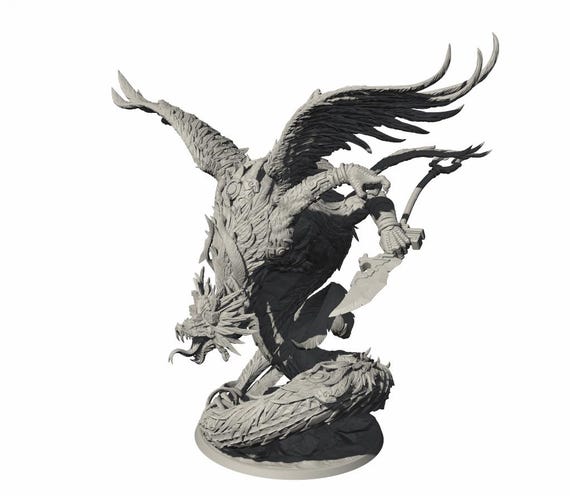 Quetzalcoatl Feathered Serpent Miniature | Aztec Mythology Resin