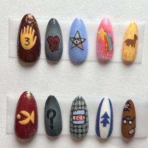 Gravity Falls Cipher Hand Painted Press on Nails