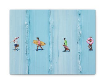 Werner Bronkhorst Beach Canvas Print, Summer Coastal Art