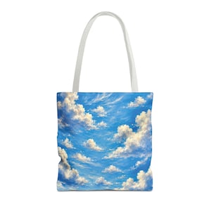Cloud Pattern Tote Bag | 16x16 All-Over Print, Durable Canvas