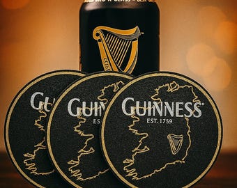 Set di sottobicchieri personalizzati ispirati alla Guinness - 6 pezzi con supporto