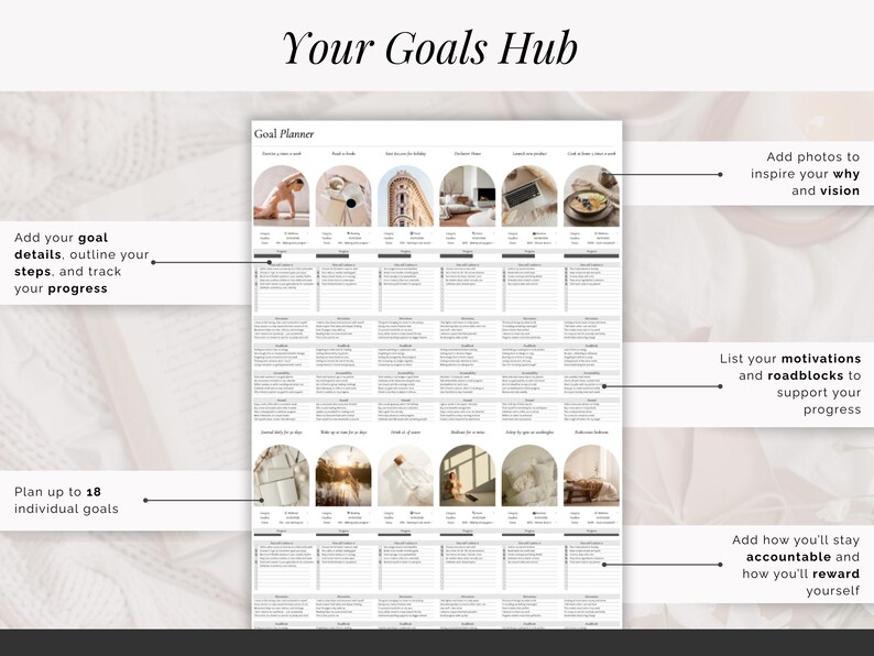 Goal Planner Spreadsheet Google Sheets Digital New Year Resolution ...