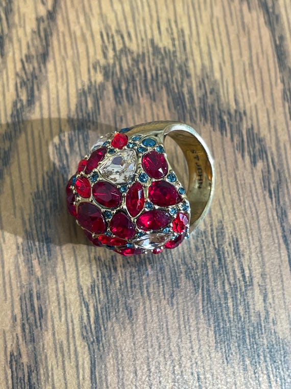 St. John Statement Ring, Multi-Color Swarovski Cr… - image 2