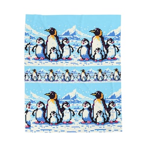 Cozy Penguin Plush Blanket, Soft Throw for Winter, Snuggle Up Gift, Warm Home Decor, Perfect for Kids