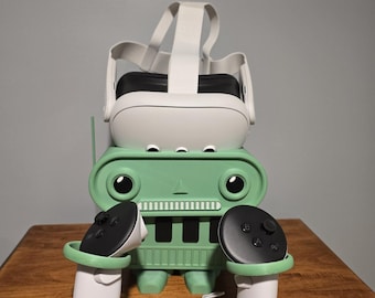 Stojak na zestaw słuchawkowy i kontroler VR Robot – zabawny sposób na prezentację i przechowywanie Meta Quest 2 / Quest 3