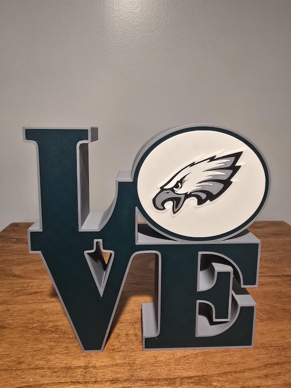 Philadelphia Eagles LOVE Sign – 3D Printed PLA Décor | Philly Football Gift