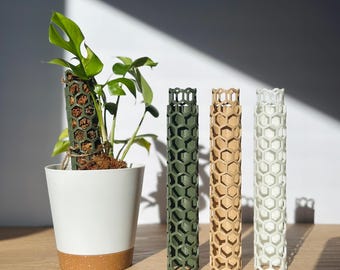 Modular Stackable Seamless Moss Pole With Solid Back for Climbing Plant Support