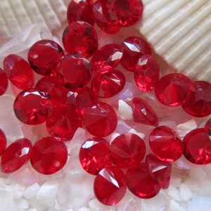 Cubic Zirconia Charms - Faceted - 6mm Round - Red - Select 24, 36 or 50 pcs