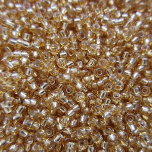Miyuki Seed Beads - Silver Lined Gold - Size 11/0 - Select 10, 15 or 30 grams