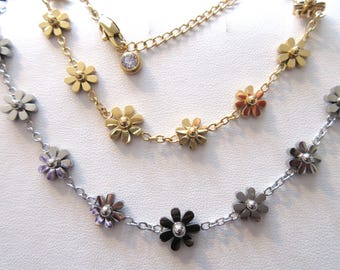 SPECIAL SUMMER ANKLET purchase - 9 1/2” w/extender. Choice of Polished Steel or 14K Gold Plated Steel