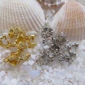 Stainless Steel Snap On Bails - 7.5x5mm - Select 18K Gold or Platinum Color Plating, 12 or 24pcs
