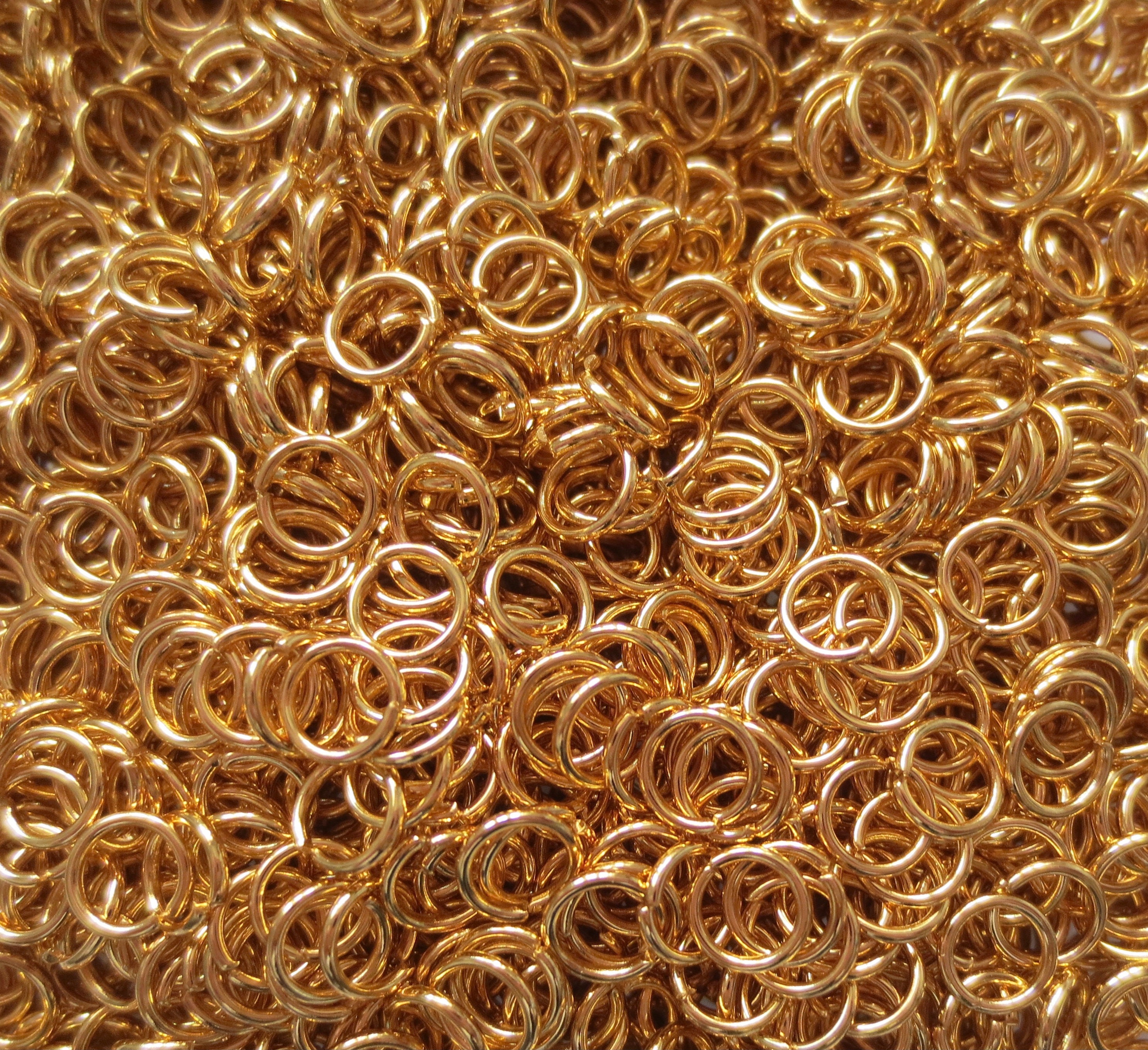 Stainless Steel 18K Gold Plated Jump Rings - 6mm - 21 GAUGE - Select 100, 200 or 500 pcs
