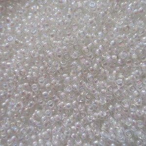 Miyuki Seed Bead - White Lined Crystal AB - 11/0 - Select 10, 15 or 30 grams