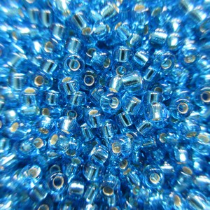 Miyuki Seed Beads - Silver Lined Dark Aqua  - 8/0 - Select 10, 15 or 30 grams