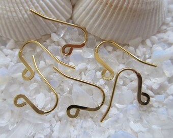 Stainless Steel French Earring Hooks - 22mm x 12mm - Gold Color - CHOICE OF 12, 24, or 36 pcs