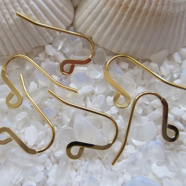 Stainless Steel French Earring Hooks - 22mm x 12mm - Gold Color - CHOICE OF 12, 24, or 36 pcs