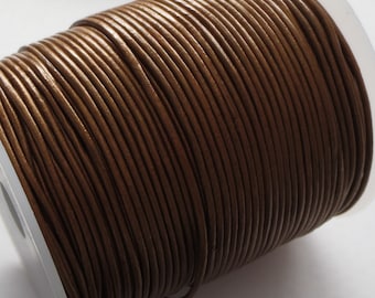 Metallic Leather Cord - 1.5 mm - Brown/Bronze - Choice of 3, 6, 12 or 24 meters