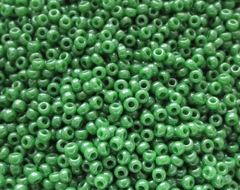 Miyuki Seed Beads - Opaque Green Luster - Size 11/0 - Select 10, 20 or 30 Grams